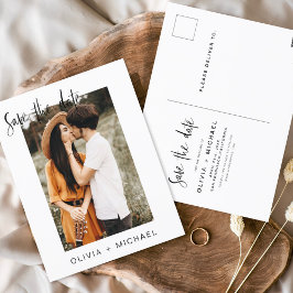 Save the Date Boho Minimalistisch Foto Modern Postkarte