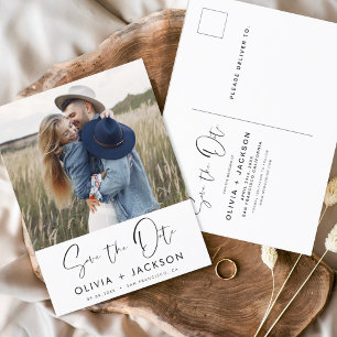 Save the Date Boho Minimalistisch Foto Modern Postkarte