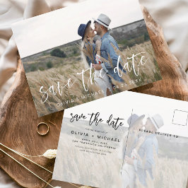 Save the Date Boho Minimalistisch Foto Modern Postkarte