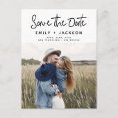 Save the Date Boho Minimalistisch Foto Modern Postkarte (Vorderseite)
