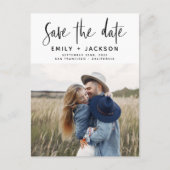 Save the Date Boho Minimalistisch Foto Modern Postkarte (Vorderseite)