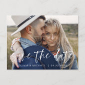 Save the Date Boho Minimalistisch Foto Modern Postkarte (Vorderseite)