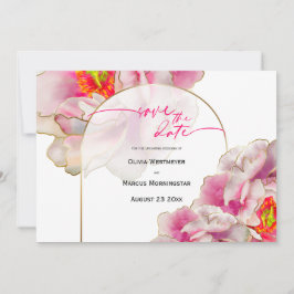 Save The Date | Bold Beautiful Scarlet Peony Invi Einladung