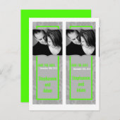 Save the Date Book Mark Favorits Modern Gray Damas Ankündigungspostkarte (Vorne/Hinten)
