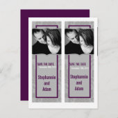 Save the Date Book Mark Favorits Modern Gray Damas Ankündigungspostkarte (Vorne/Hinten)