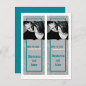 Save the Date Book Mark Favorits Modern Gray Damas Ankündigungspostkarte (Vorne/Hinten)