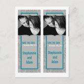 Save the Date Book Mark Favorits Modern Gray Damas Ankündigungspostkarte (Vorderseite)