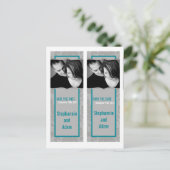 Save the Date Book Mark Favorits Modern Gray Damas Ankündigungspostkarte (Stehend Vorderseite)