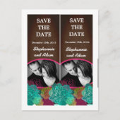 Save the Date Book Mark Favorits Neon Spring Flora Ankündigungspostkarte (Vorderseite)