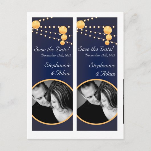 Save the Date Book Mark Favorits Paper Lanterns Bl Ankündigungspostkarte (Vorderseite)