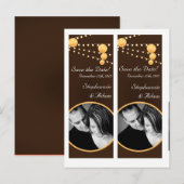 Save the Date Book Mark Favorits Paper Lanterns Br Ankündigungspostkarte (Vorne/Hinten)