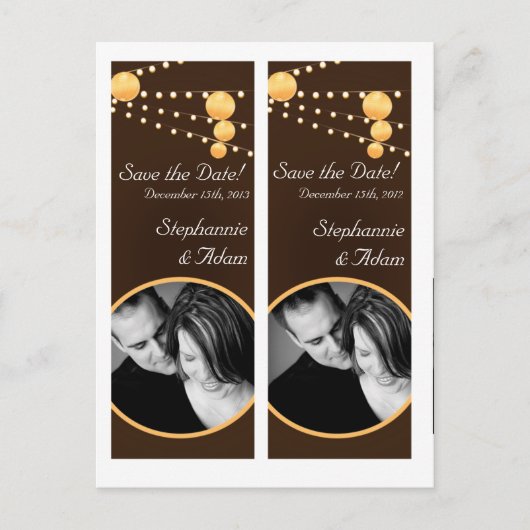 Save the Date Book Mark Favorits Paper Lanterns Br Ankündigungspostkarte (Vorderseite)