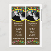 Save the Date Book Mark Favors Liebe Lovers Bikes Ankündigungspostkarte (Vorderseite)