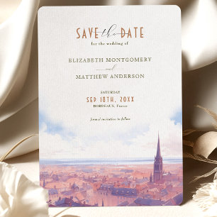 Save the Date Bordeaux Frankreich Zielort Einladung