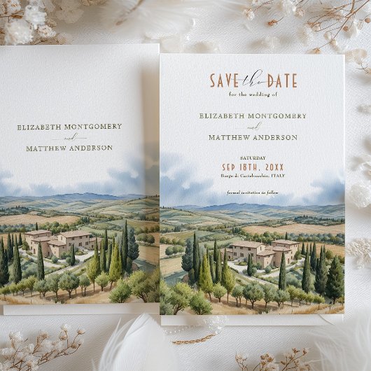 Save the Date Borgo di Castelvecchio, Italien Einladung