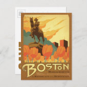 Save The Date | Boston, MA Ankündigungspostkarte (Vorne/Hinten)