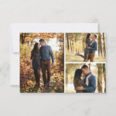 Save the Date Botanische Daisy-Floral-3-Foto-Karte Einladung (Vorderseite)