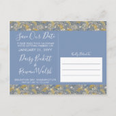 Save the Date botanische Daisy-Floral-FotoCollage Ankündigungspostkarte (Rückseite)