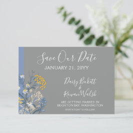 Save the Date Botanische Daisy Floral Navy Card Einladung