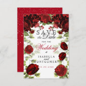 Save the Date Botanische Dunkelblume (Vorne/Hinten)