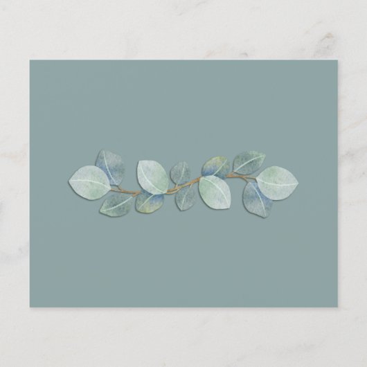 Save the Date Botanische Eukalyptus-Hochzeit Flyer (Hinten)