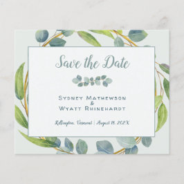 Save the Date Botanische Eukalyptus-Hochzeit Flyer