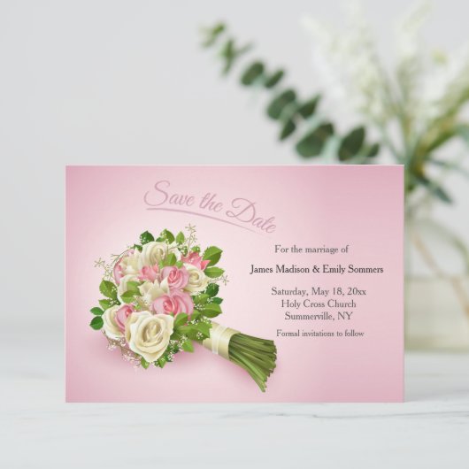 Save the Date Bouquet (Stehend Vorderseite)