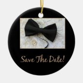 Save the Date Bow Krawatte auf Kleid Keramikornament (Vorne)