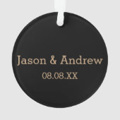 Save the Date Bow Krawatte auf Kleid Ornament (Rückseite)