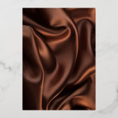 Save the Date brauner Seidenhintergrund Folieneinladung (Rückseite)