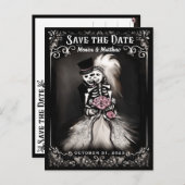 Save the Date Bräunungs- und Bräutigeletten Rosa B Ankündigungspostkarte (Vorne/Hinten)