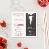 Save the Date Braut & Groom Hochzeitseinladung Serviette (Beispiel)