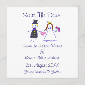 Save The Date! Braut & Groom Holding Herz Date