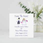 Save The Date! Braut & Groom Holding Herz Date (Stehend Vorderseite)