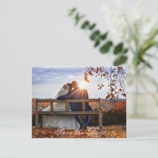 Save the Date Braut und Bräuche Postkarte (Stehend Vorderseite)