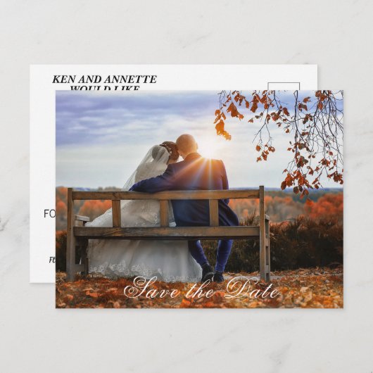 Save the Date Braut und Bräuche Postkarte (Vorne/Hinten)