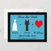Save the Date - Braut und Zimmer Ankündigungspostkarte (Vorne/Hinten)