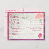 Save the Date Brautparty Ankündigungspostkarte (Vorne/Hinten)