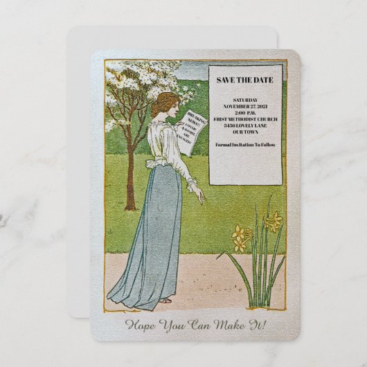 SAVE THE DATE/BREAKING NEWS/FRAU LESENKOPFZEILE SAVE THE DATE (Vorne/Hinten)