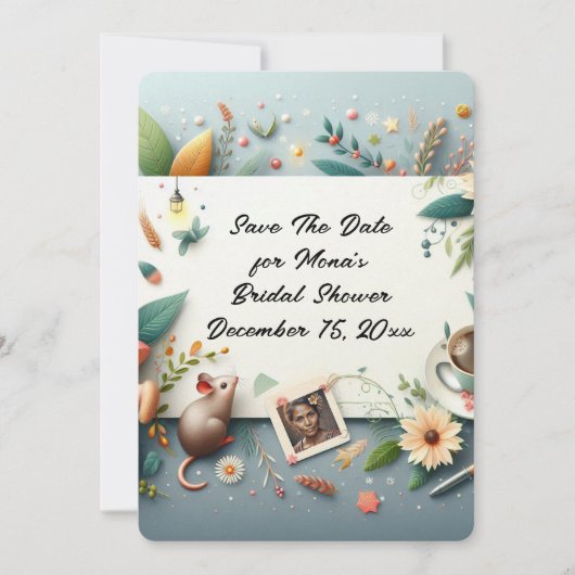 Save The Date Bridal Shower Invitation Einladung (Vorderseite)