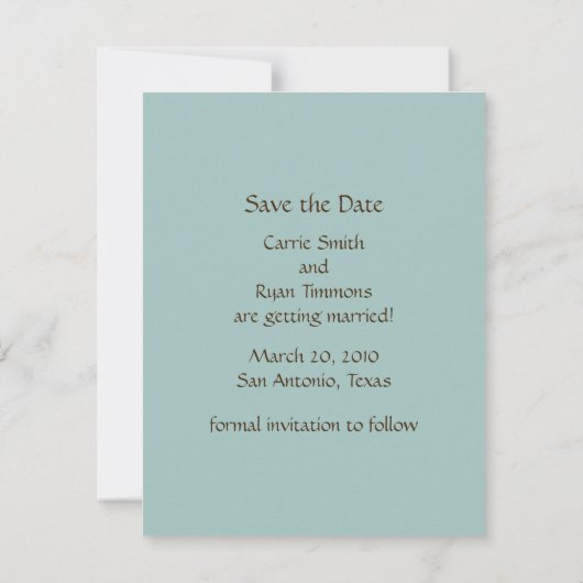 Save the Date Bride and Groom am Strand (Rückseite)