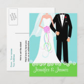 Save the Date - Bridge & Groom Postkarte (Vorne/Hinten)