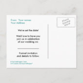 Save the Date - Bridge & Groom Postkarte (Rückseite)