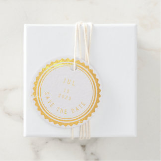 Save The Date | Briefmarke bei Annullierung Geschenkanhänger