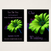 Save the Date Bright Green Daisy III (Vorne & Hinten)