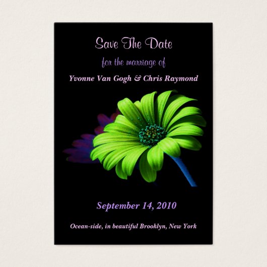 Save the Date Bright Green Daisy III (Vorderseite)