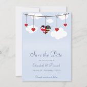 Save the Date britisch-amerikanische Hochzeit (Vorderseite)