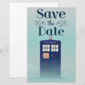 Save the Date British Police Box Briefpapier (Vorne/Hinten)