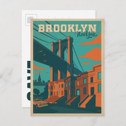 Save The Date | Brooklyn, New Ankündigungspostkarte (Vorne/Hinten)
