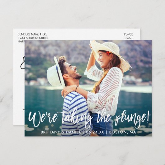 Save the Date brush Skript, das den Klub nimmt Postkarte (Vorne/Hinten)